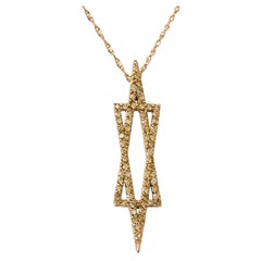 14KY Gold Fancy Intense Yellow Diamond Star of David Necklace .42CTW 66 Diamonds