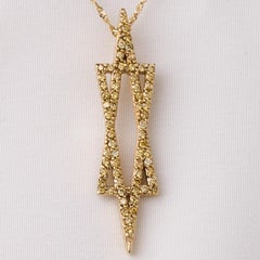 14KY Gold Fancy Intense Yellow Diamond Star of David Necklace .42CTW 66 Diamonds