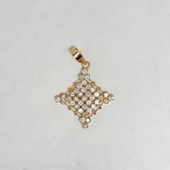 22K Yellow Gold Natural Diamond Pendant 1.60CTW Vintage Filigree Estate Charm