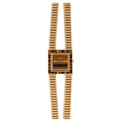 Piaget Altiplano Vampire 18K Yellow Gold Tiger Eye Stone Dial Vintage Rare Watch