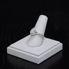 Bague de fiançailles en or blanc 10 carats, de forme poire, sertie de plusieurs diamants, 1 carat au total, G-H/SI, 3,54 g