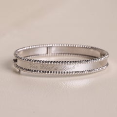 Van Cleef & Arpels Perlee Bracelet 18K White Gold Bangle Women Size Small Signed