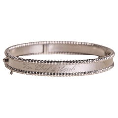 Van Cleef & Arpels Perlee Bracelet 18K White Gold Bangle Women Size Small Signed