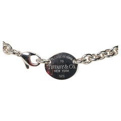 Tiffany & Co. Return to Tiffany Oval Tag Necklace Sterling Silver Chain Choker