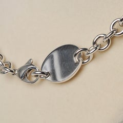 Tiffany & Co. Return to Tiffany Oval Tag Necklace Sterling Silver Chain Choker