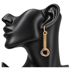 Cartier Trinity Crash 18K Tricolor Gold Multi-Tone Long Drop Earrings