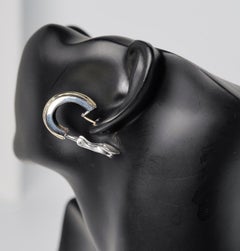 David Yurman Double Cable Earrings Huggie Shrimp 18K Gold 925 Sterling Silver