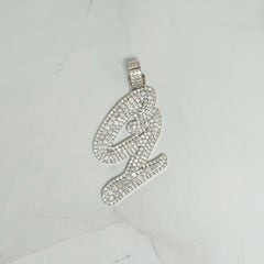 10K White Gold Diamond Letter G Pendant 4.50CTW Natural Pave Initial Charm 21.7G