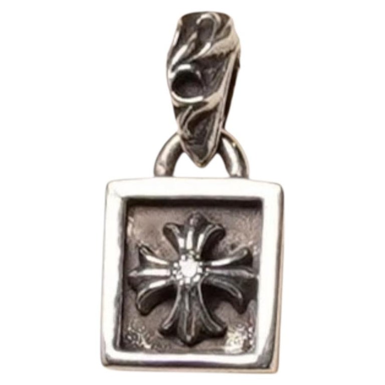 Chrome Hearts .925 Sterling Silver Framed CH Plus Diamond Charm