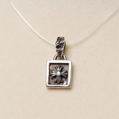 Chrome Hearts .925 Sterling Silver Framed CH Plus Diamond Charm 1998 Pendant