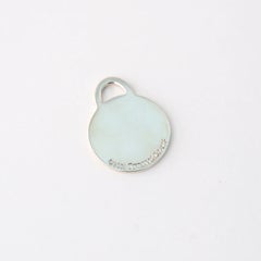 Tiffany & Co. Sterling Round Tag 2001 Engravable Charm Pendant With Pouch & Box