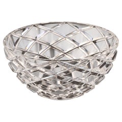 Tiffany & Co. Joseph Riedel Crystal Bowl Diamond Glass Cut Pattern 8-inch