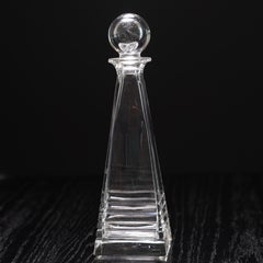 Tiffany & Co. Frank Lloyd Wright Crystal Decanter with Round Stopper 13.5" Tall