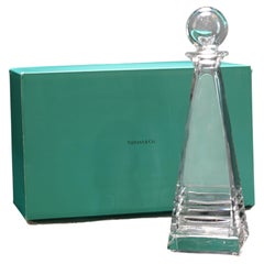 Tiffany & Co. Frank Lloyd Wright Crystal Decanter with Round Stopper 13.5" Tall