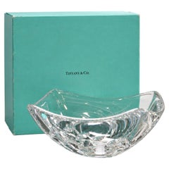 Tiffany & Co. Josef Riedel Crystal Leaf Centerpiece Bowl 11" Austria Made w/ Box