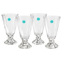 Tiffany & Co. Rock Cut Crystal Goblets Vintage Glasses Set of 4 Made in Germany