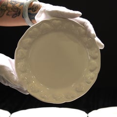 Tiffany & Co. Heart Porcelain Salad Dessert Plates 8-Inch Set of 4 Made in Italy