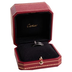 Cartier Juste Un Clou Nail Ring 18K White Gold Pave Diamond Size 6 (52) With Box