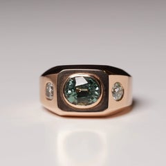 18K Rose Gold Paraiba Tourmaline Diamond Band Ring 5.21CTW GIA HGL Men's Size 12
