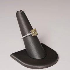 14K White Gold Hidden Halo Radiant Diamond Engagement Ring 2.82CTW GIA Certified