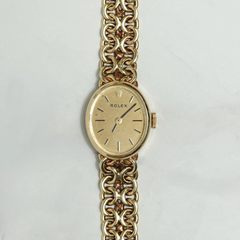 Rolex Ladies Manual Wind 14K Yellow Gold Milanese Mesh Bracelet Vintage Watch