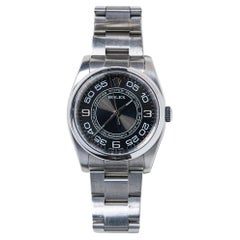 Rolex Oyster Perpetual 116000 Black Concentric Dial 36mm Steel Automatic Watch
