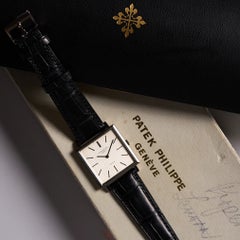 Patek Philippe Gübelin 3555G 18K White Gold 27mm Square Watch Rare Vintage 1960s