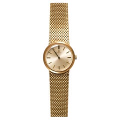 OMEGA Ladies 14K Yellow Gold Case Bracelet Watch 1960s Swiss Made Vintage Rare