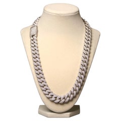 10K White Gold Cuban Link Chain Necklace 41CTW G/VS Diamonds 307.3-Grams 22-Inch