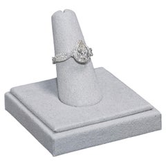 14K White Gold 1.21CT Pear Diamond Twisted Halo Engagement Ring 1.71CTW GIA