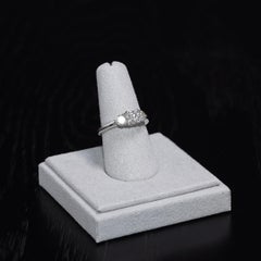 14K White Gold 3-Stone Diamond Trilogy Engagement Ring 1.00CTW 5.6G Size 6.25
