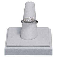 14K White Gold 3-Stone Diamond Trilogy Engagement Ring 1.00CTW 5.6G Size 6.25