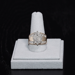 10K Yellow Gold Diamond Cluster Ladies Fashion Cocktail Ring 0.75CTW SI/I 7.28G