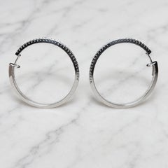 0.25 Carat G VS Diamond Hoop Earrings Set In 18K White Gold Made In Italy