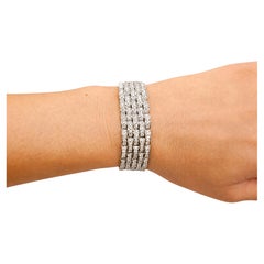 11.04 Ct Round Brilliant Cut Diamonds Link Bracelet Set in Platinum