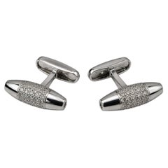 Gemelli Salvatore Ferragamo in oro bianco 18 carati con pavé di diamanti