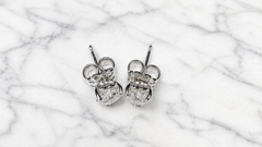 GIA Certified 1 Carat F VS2 Heart Shaped Diamond Stud Earrings 18K White Gold