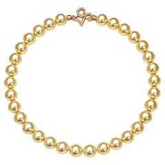 Collector 12.0–14.2mm Natural Golden Freshwater Pearl Necklace PSL Certifed