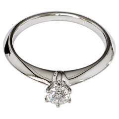 Tiffany & Co. 0.20 Carat Diamond Platinum Six-Prong Solitaire Engagement Ring