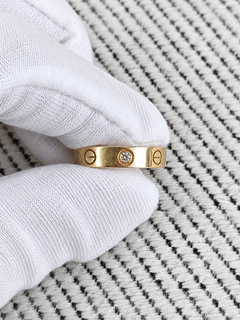 Cartier LOVE Small Model One-Diamond Ring in 18K Yellow Gold, Size 50