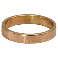 CARTIER 18k Rose Gold 4.0mm Wide Band Ring Size 54