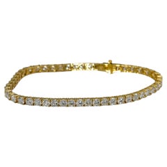 14k Yellow Gold VS Round Lab-Grown Diamond Tennis Bracelet 8.34CT