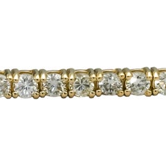 14k Yellow Gold Round Natural Diamond Tennis Bracelet 3.15CT