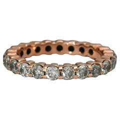 14k Rose Gold Round Diamond Eternity Band Ring 2.50CT Size 8