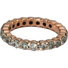 14k Rose Gold Round Diamond Eternity Band Ring 2.50CT Size 8