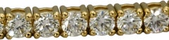Tennisarmband aus 14-karätigem Gelbgold mit runden Diamanten der Reinheit VS, 5,37 Karat