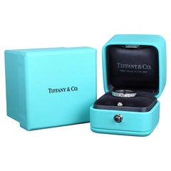 26711 Tiffany Co Platinum Asscher Square Diamond 3.5mm Half Wedding Band Ring 4