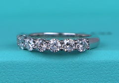 26707 Tiffany Co Platinum Round Diamond 3.5mm Forever Wedding Band Ring 5.25