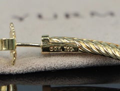 26702 David Yurman 18K Yellow Gold 2'' Large Cable Open Hoop Earrings
