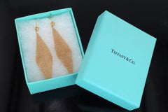26659 Tiffany & Co Elsa Peretti 18k Yellow Gold Mesh Scarf Dangle Hook Earrings